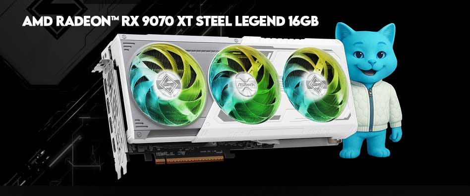 AMD Radeon™ RX 9070 XT Steel Legend 16GB | RX9070XT-SL-16G