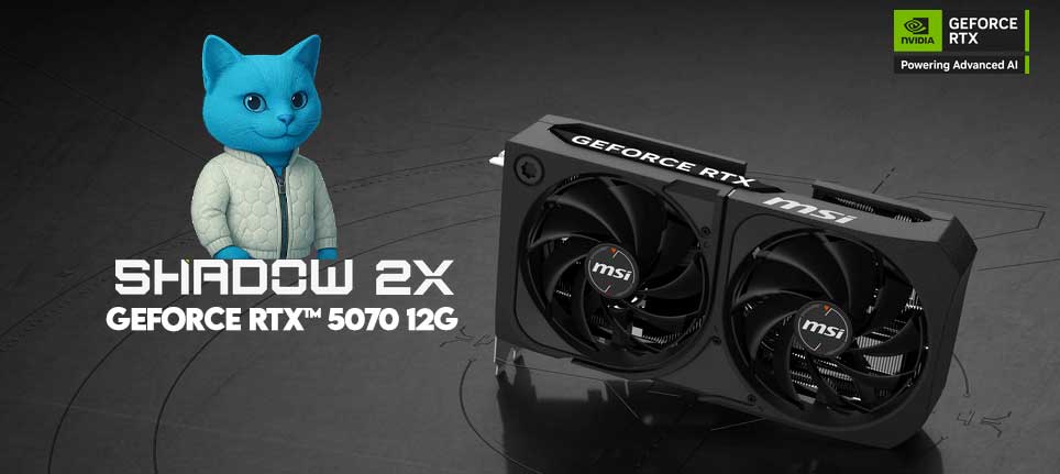 MSI GeForce RTX 5070 SHADOW 2X OC 12GB GDDR7 | Gaming Maroc